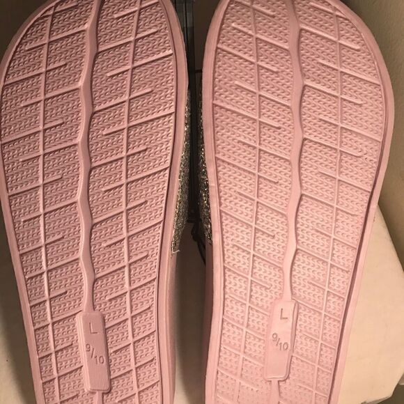 NWT INC open toe silver glitter slippers US 9/10 - Picture 4 of 4
